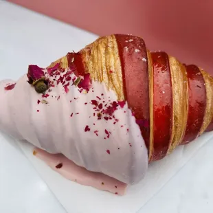 Raspberry rose croissant