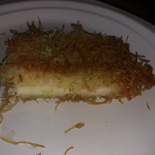 This was the perfect kenefeh and looked nothing like the super orange kenefeh that they sold me the next day-