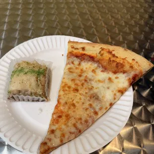 Cheese pizza and Baklava