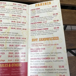 menu