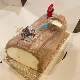 Christmas Bûche de Noël Cake, great decoration, not edible.