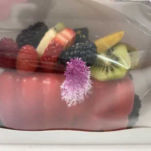 Raspberry and passion fruit mini Yule log, perfect for 2-3 people