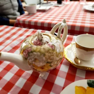 Hot tea served in elegant china