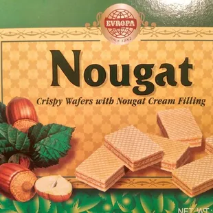 nougat crispy wafers with walnut cream filling