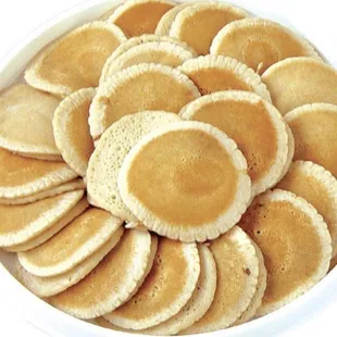 a bowl of pancakes