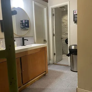 Handwashing station outside of toilets