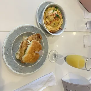 Franklin with corn and cheese grits. Mimosa on the side ;)