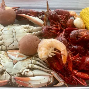 #1 Blue Crabs, Boiled Shrimp, Select Crawfish, Corn, &amp; Potatoes!