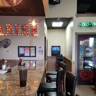 a view of the bar area