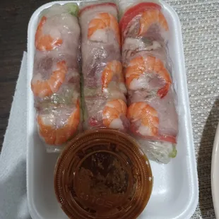 Spring rolls, $6.