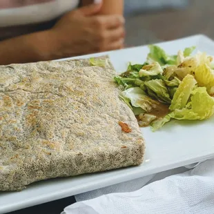 Compagne crepe...good balance of flavor, filling, yet still light.  Favorite crepe.