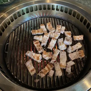 Grilled pork belly