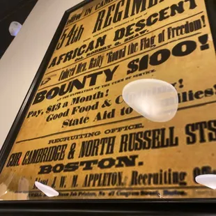 Poster in restaurant