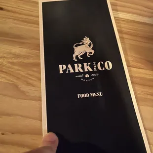 Front of menu