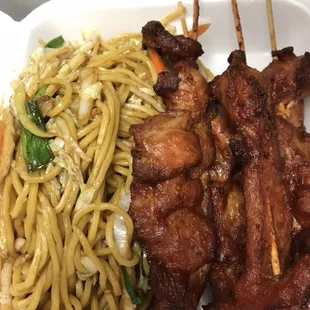 Chicken teriyaki stick with lomein!