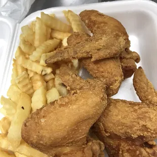 Wings and fries