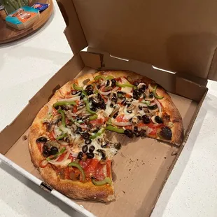 a pizza in a pizza box