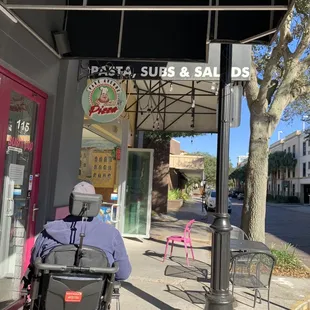 a man in a motorized scooter