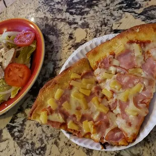 Hawaiian Pizza + Chef Salad