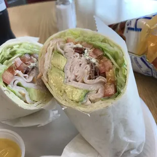 Turkey Wrap special. Turkey, bacon, avocado, lettuce, tomato, honey mustard on the side. I will be obese within a matter of weeks.