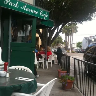 Patio view of the entrance.