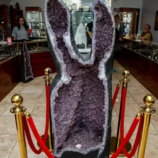 A 616 pound Amethyst cathedral in the shape of a bunny rabbit