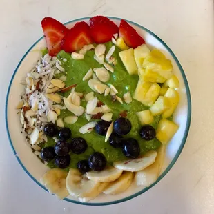 a bowl of fruit and nuts