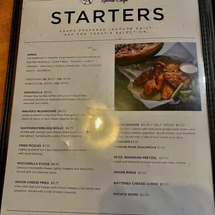 Menu - Starters