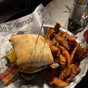 Morningside Burger with no bun (sarcasm) - sub black bean $15 plus $1.50 for sweet potato fries.