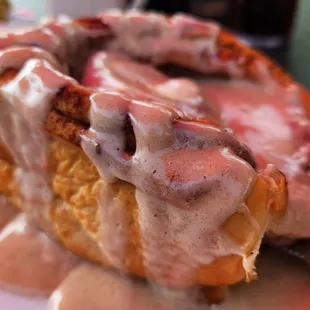 Cinnamon Roll was great. Wonderful homemade warm icing. Almost like that of a melted milkshake in a good way.