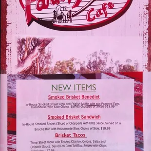 Menu - breakfast - specials