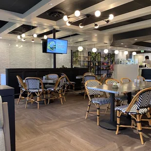 Lots of seating inside.