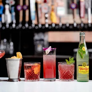 a variety of cocktails