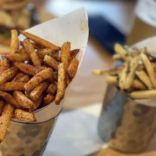 Small Cajun Fries and Small Parmesan Truffle Fries