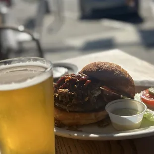 Burger and a beer