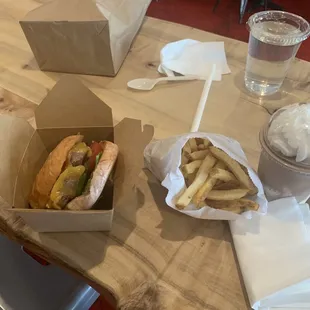 Burger, fries and a Shake