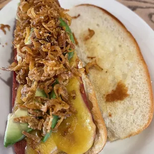 DOG PARK with fried shallots, cheese and avocado added