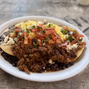 Huevos rancheros with chorizo