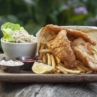 Riptide Red Ale Battered Fish + Chips