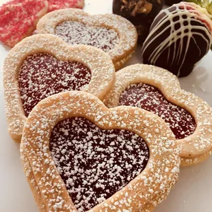 Linzer Cookies with a Strawberry Jam center