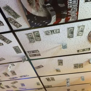 the ceiling of the restaurant