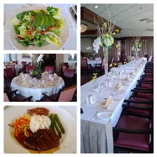 California salad, dining room, tenderloin &amp; sea bass