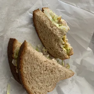 The tuna sandwich on wheat bread , MMMMM DELICIOUS