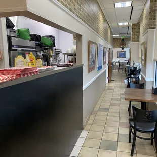 the inside of a restaurant