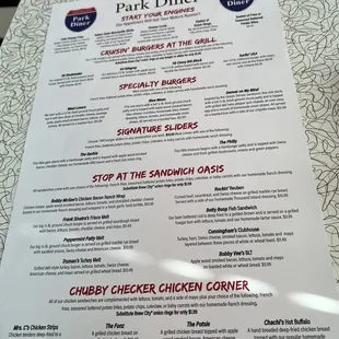 Current menu as of 12/3/2022