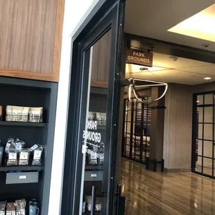 Park Grounds Coffee:  Inside Entrance from Hotel
