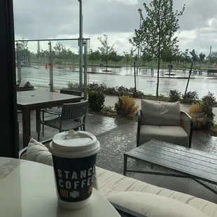 Park Grounds Coffee:  Front view of patio &amp; Park