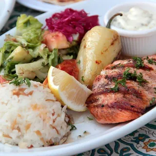 Salmon Kebab Plate