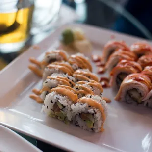 Salmon Cali and Spicy Cowboy