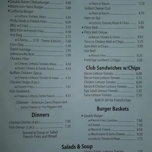 Park Inn Menu